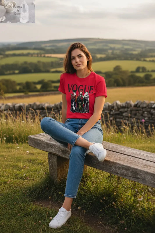 Vogue Halloween T-Shirt - Stylish Spooky Season Wear Beauty by Dani