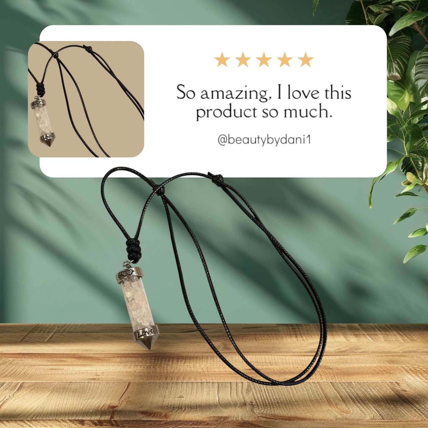 Rose Quartz Vial Necklace - Elegant and Meaningful Jewelry