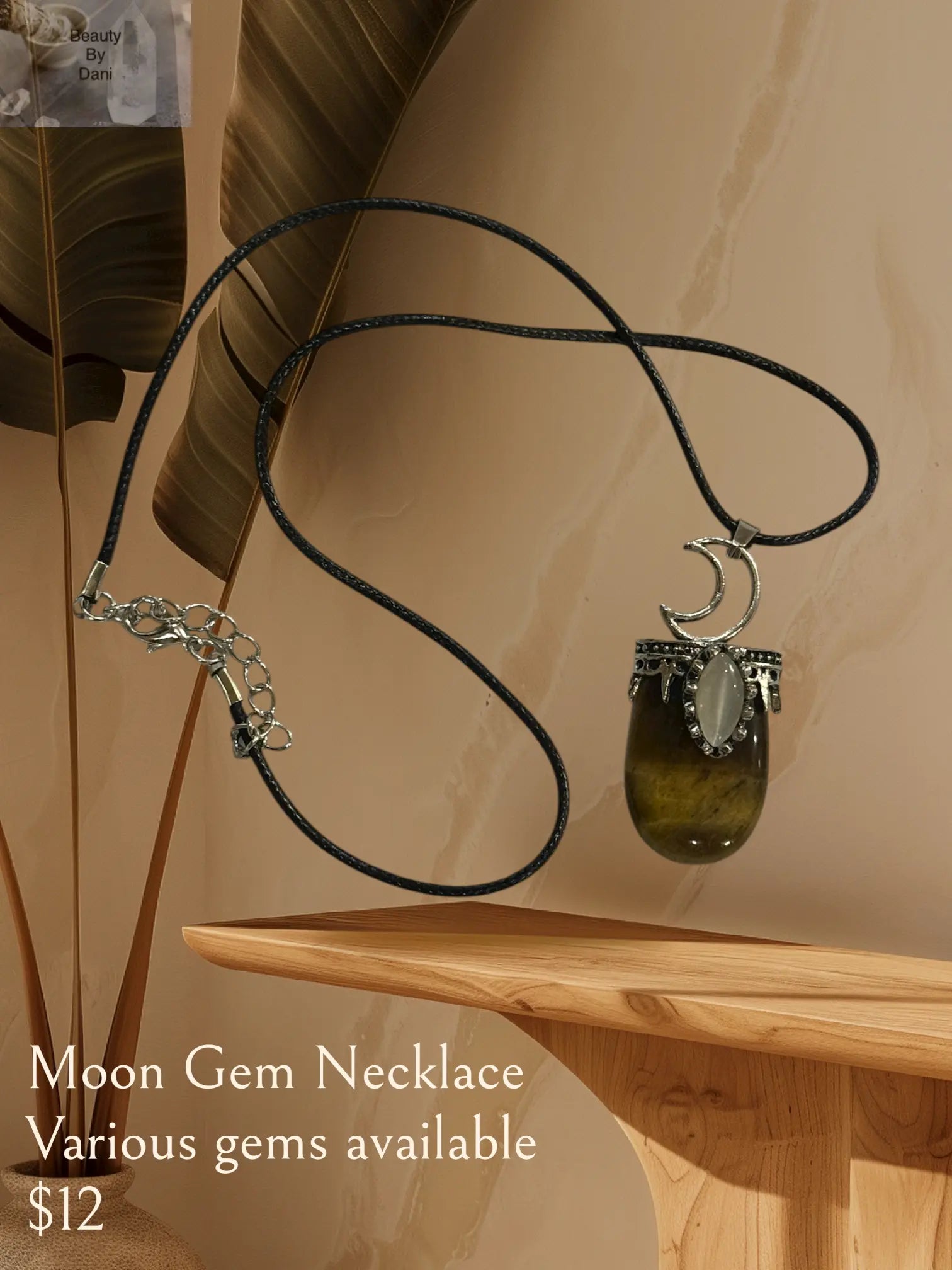Moon Gem Necklace - Elegant Celestial Jewelry for Every Occasion Beauty by Dani