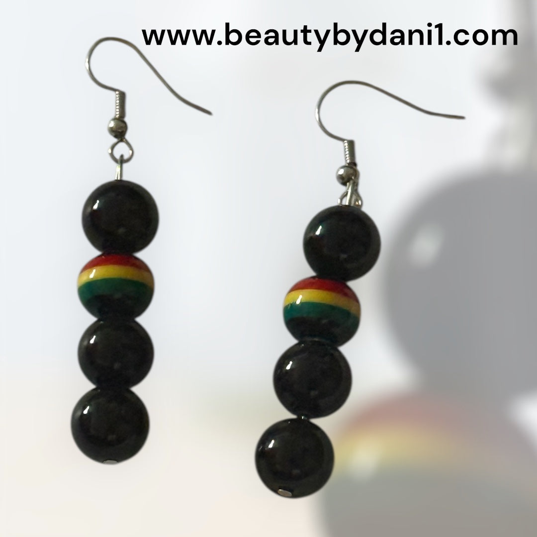 Rasta Earrings - Colorful Dangle Earrings Inspired by Rastafarian Culture