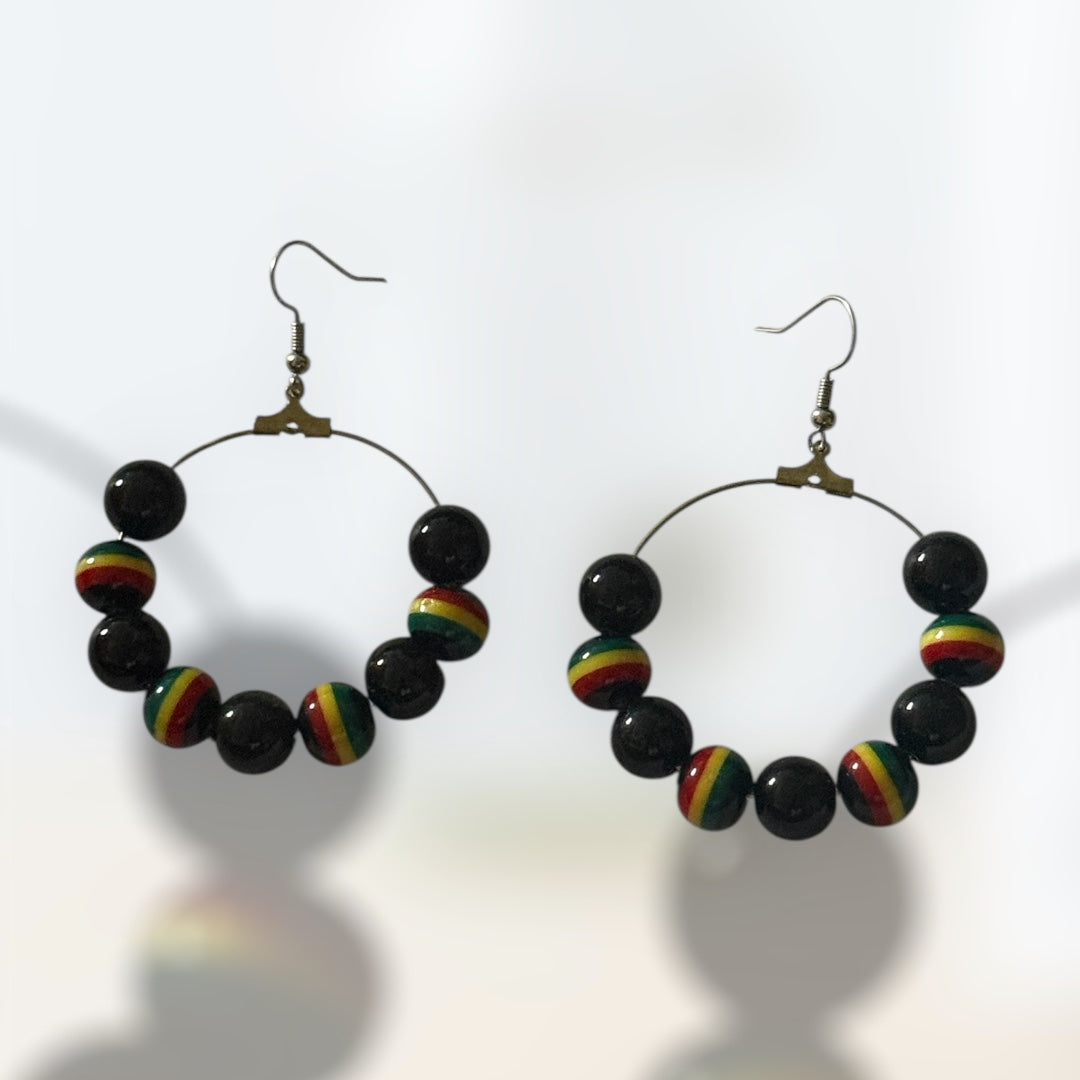 Rasta Earrings - Colorful Dangle Earrings Inspired by Rastafarian Culture