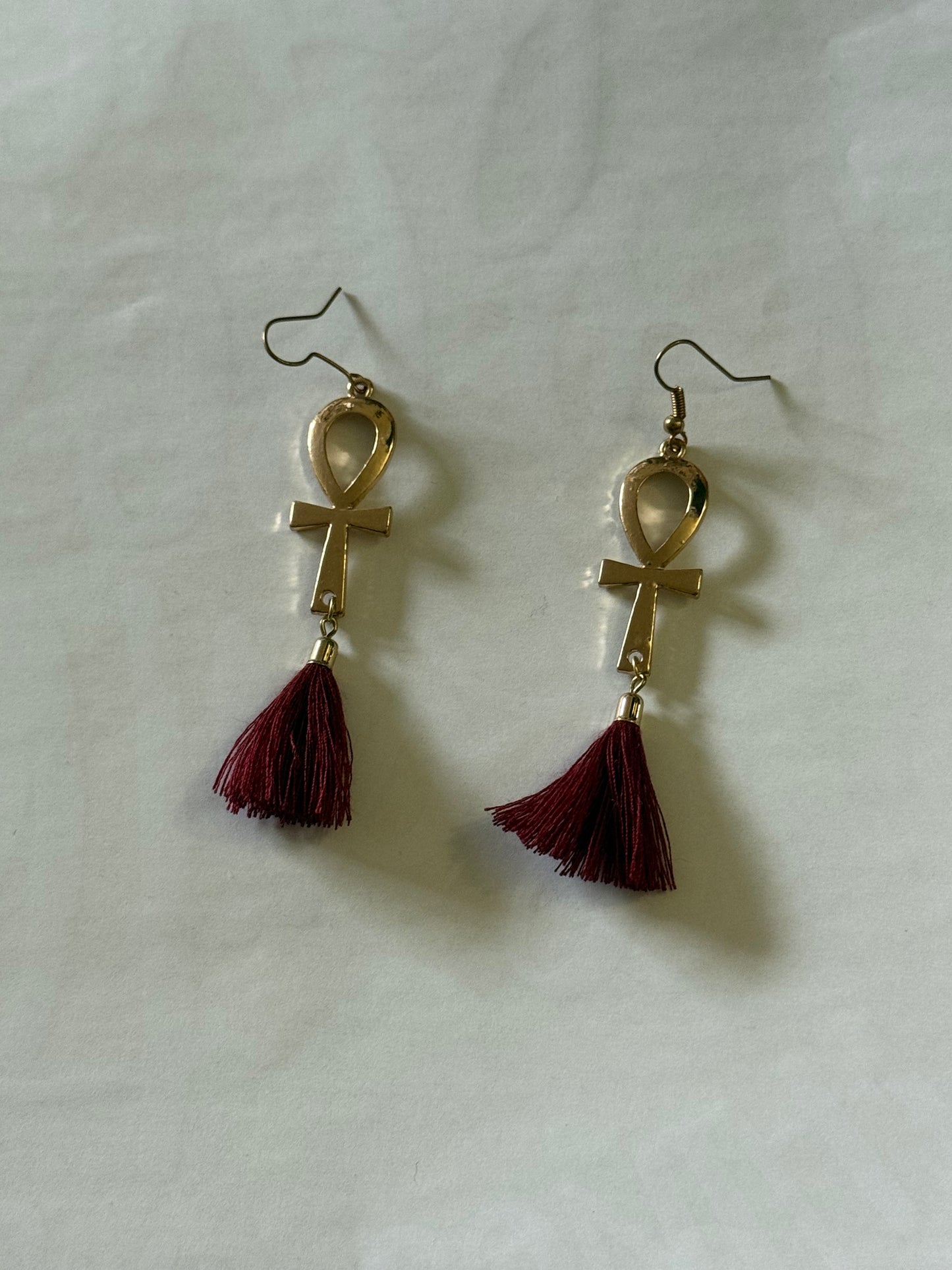 Ankh Tassel Earrings
