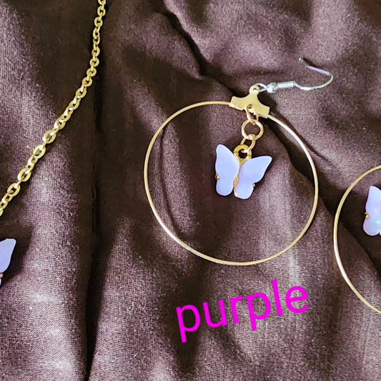 Butterfly Earring and Necklace Set