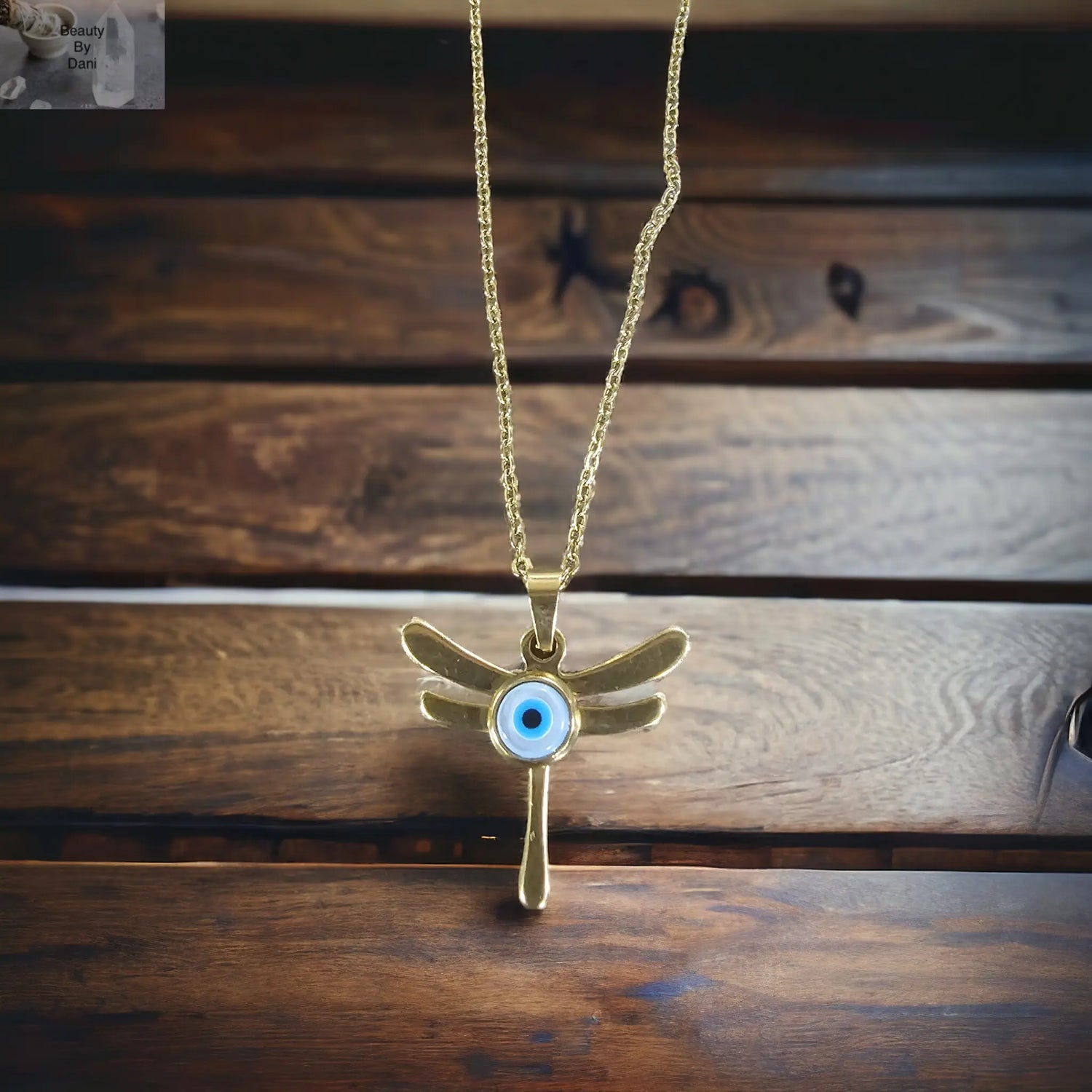 Dragonfly Evil Eye Necklace - Beauty by Dani