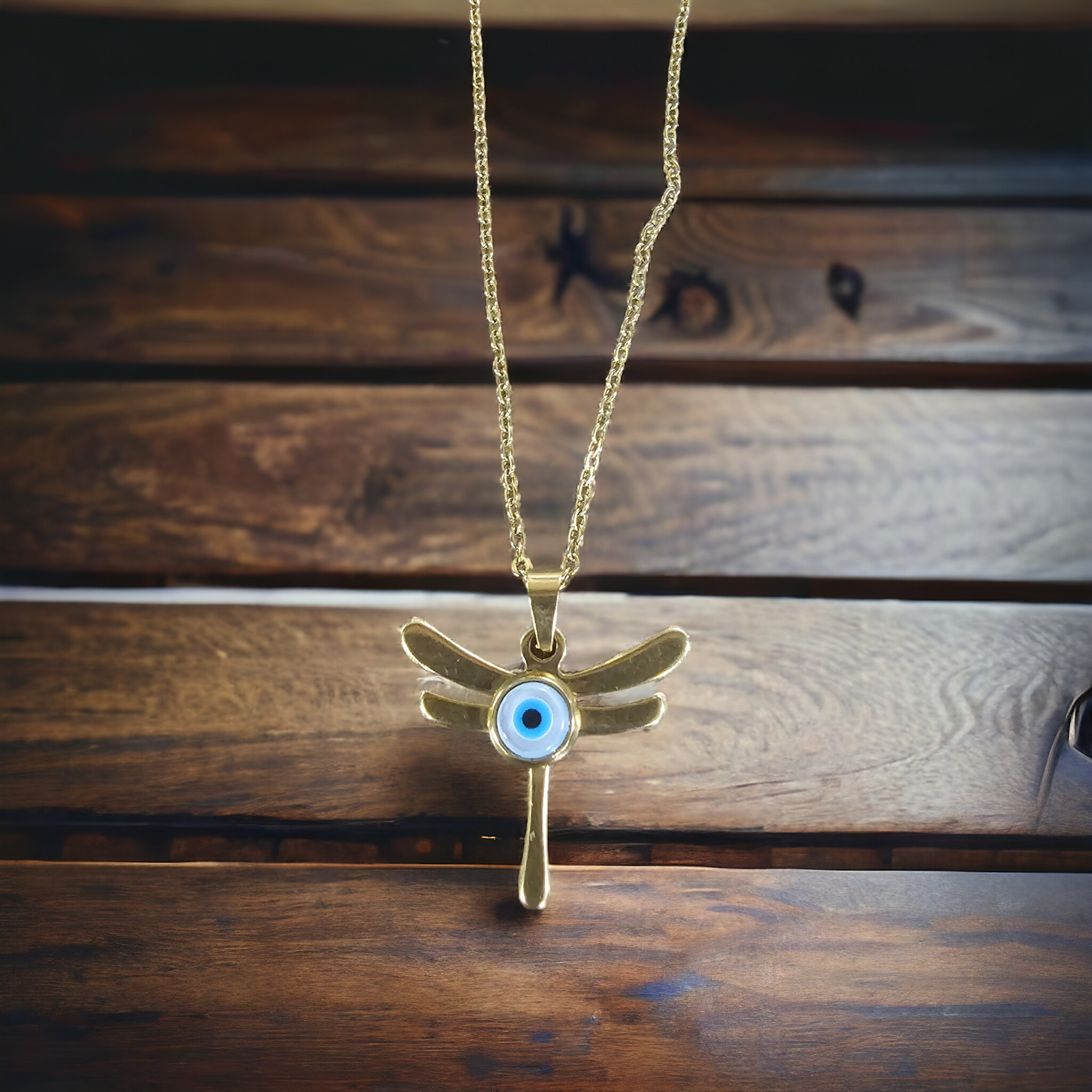 Dragonfly Evil Eye Necklace - Beauty by Dani