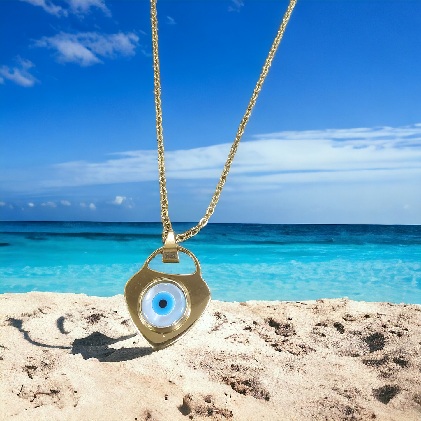 Evil Eye Heart Necklace - Beauty by Dani