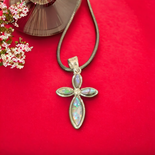 Abalone Cross Necklace - Beauty by Dani