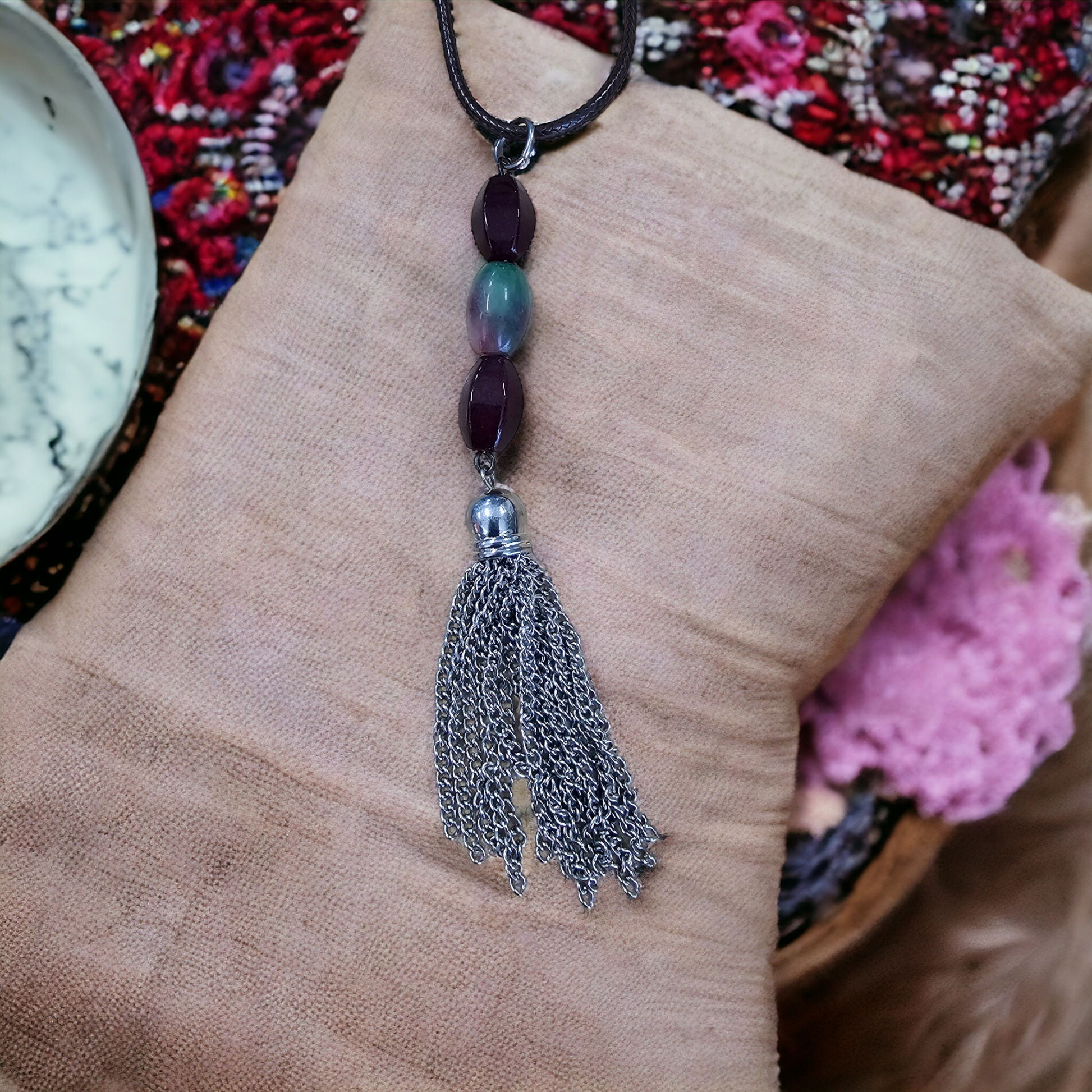 Jade Tassel Necklace - Beauty by Dani