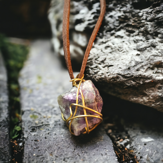 Amethyst wrapped Necklace