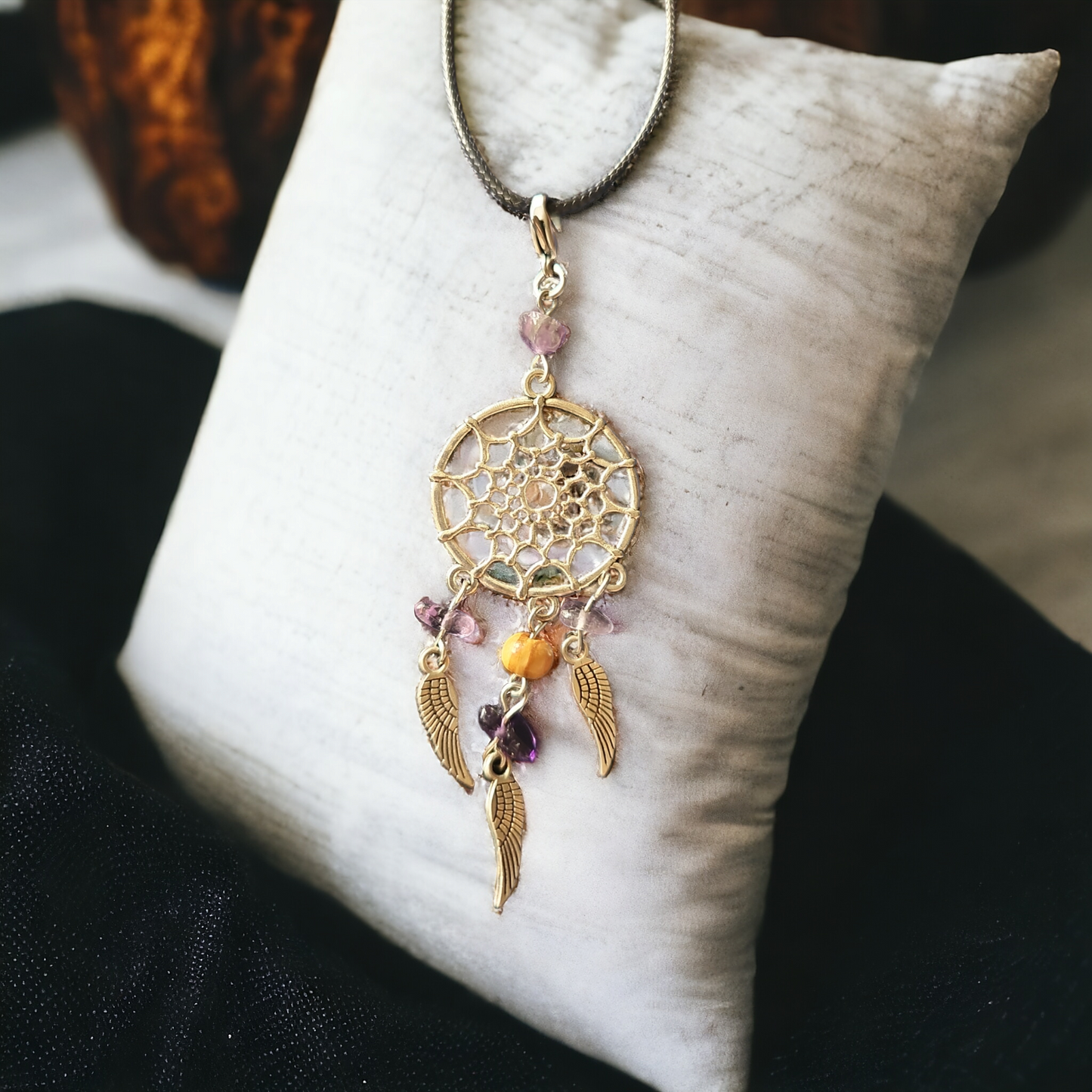 Amethyst Dreamcatcher Necklace - Beauty by Dani