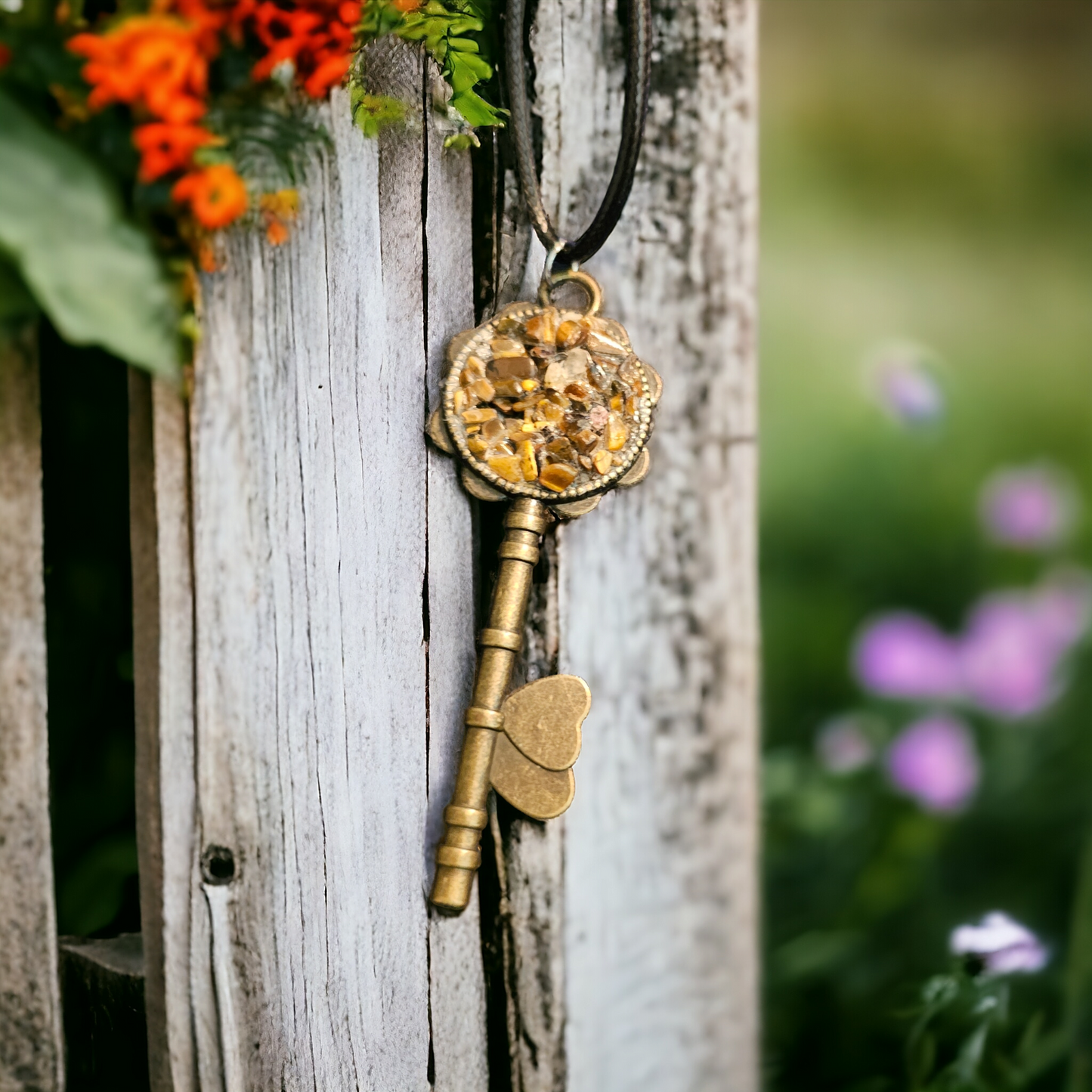 Tiger's Eye Key Necklace - Beauty by Dani