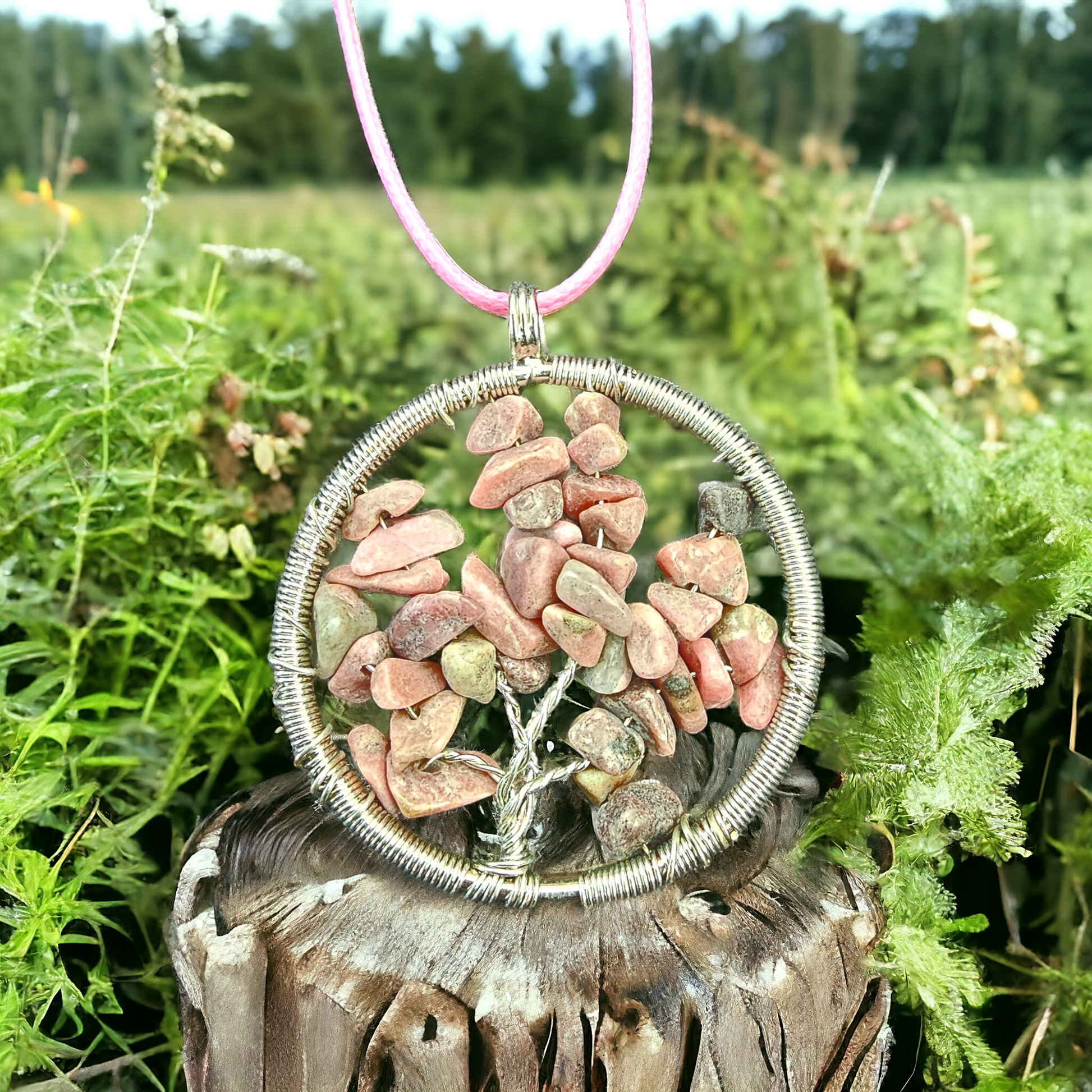 Rhodonite Tree Necklace - Beauty by Dani