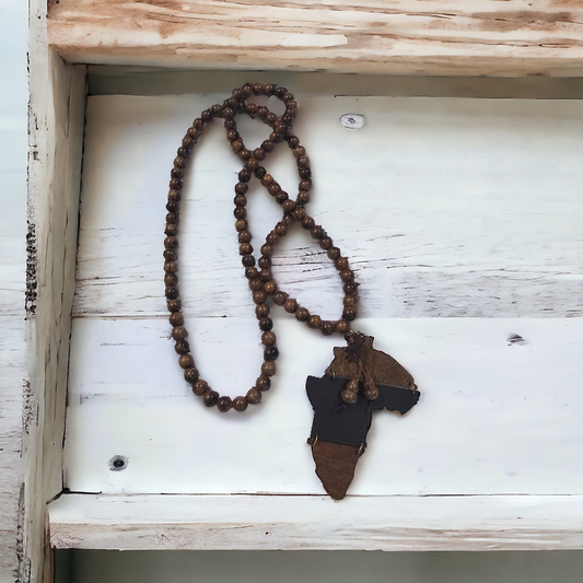 Wood Beaded Africa Necklace