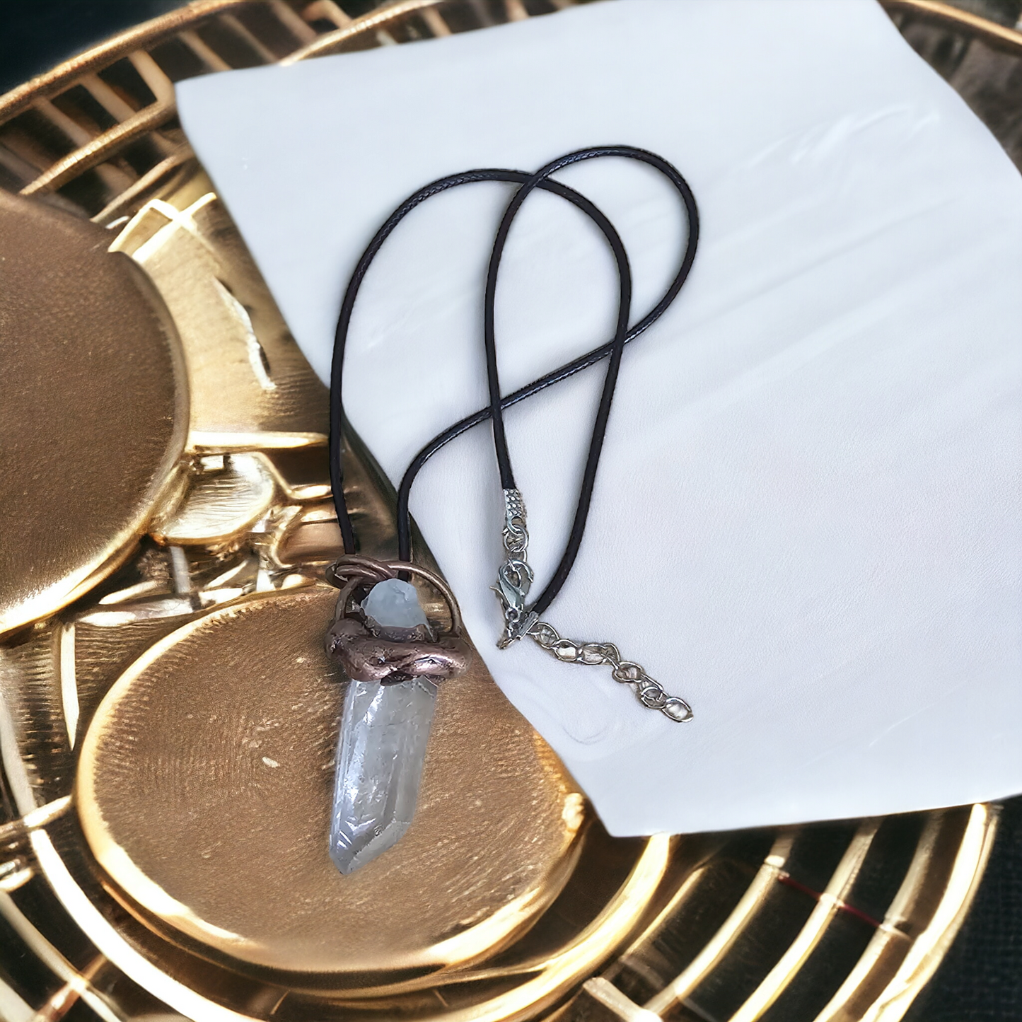 Quartz in Copper Necklace