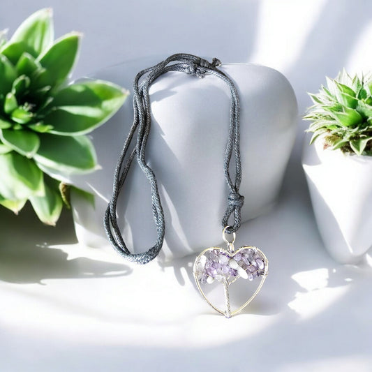 Heart Tree Gem Necklace