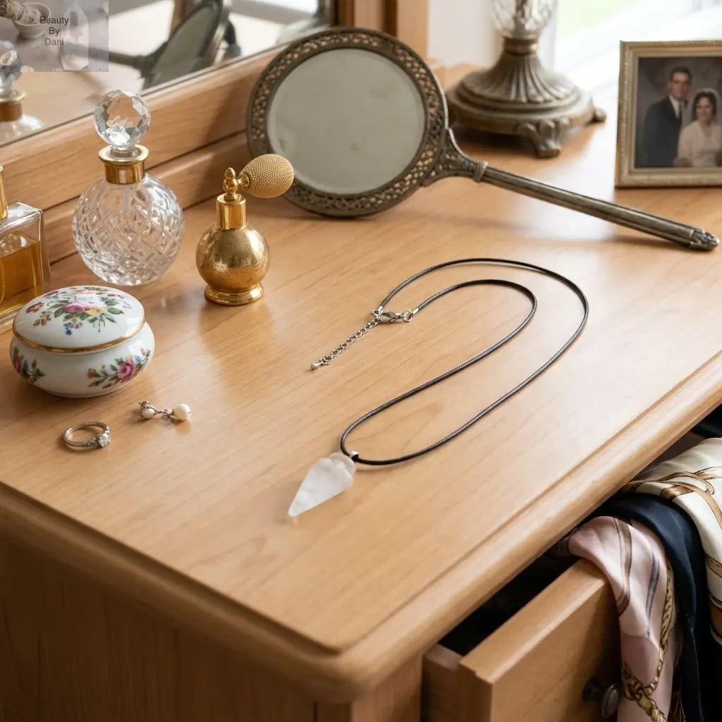 Clear Quartz Healing Necklace on Leather Cord