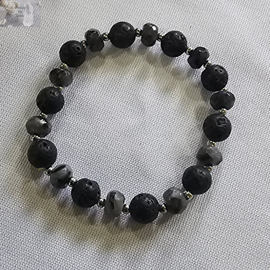 Labradorite and Lava Bracelet Beauty by Dani Gems and More