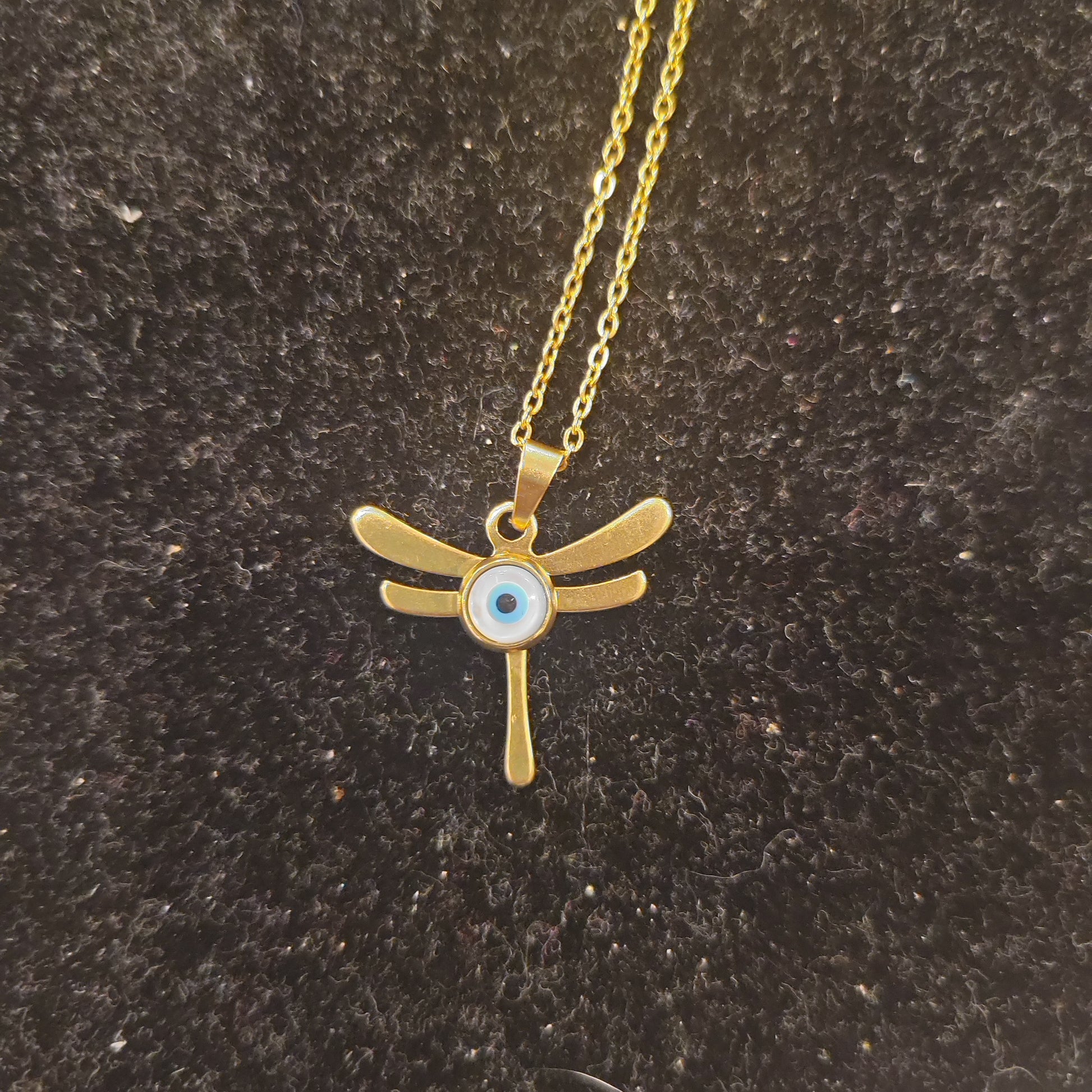 Dragonfly Evil Eye Necklace - Beauty by Dani