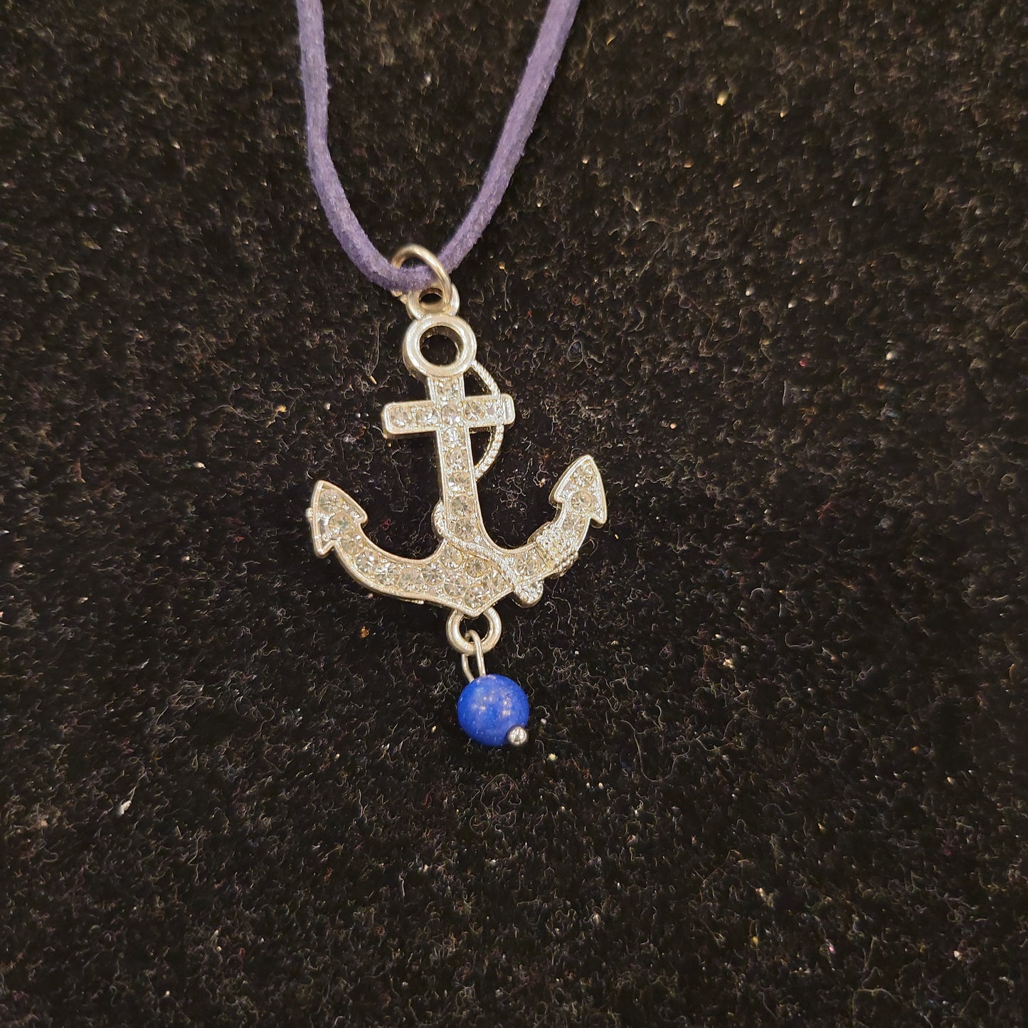 Rhinestone Anchor with Sodalite Necklace - Beauty by Dani