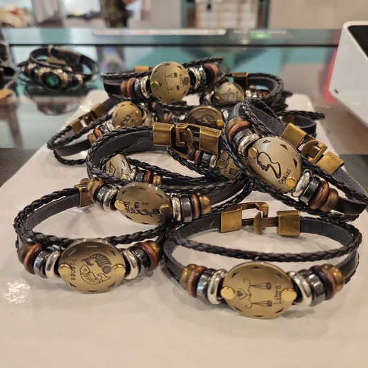 Leather Zodiac bracelets