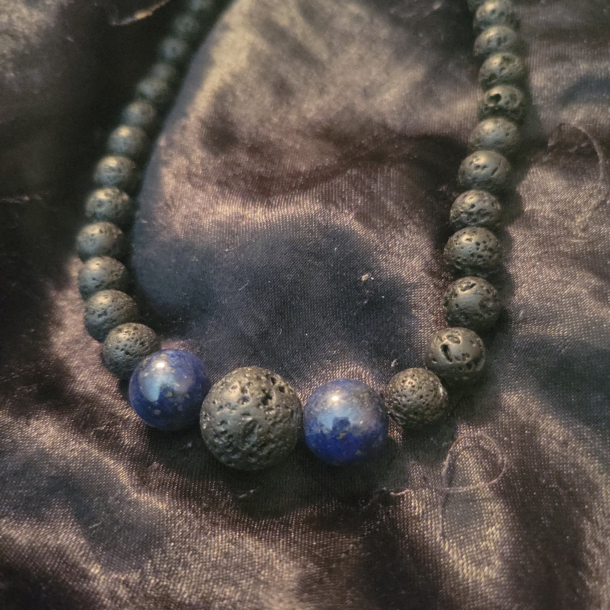 Lava and Lapis Necklace - Beauty by Dani