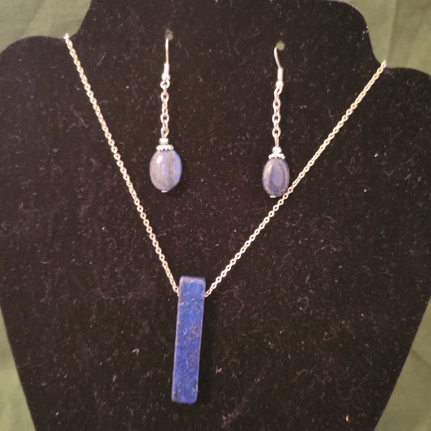 Lapis Lazuli Necklace and Earrings set (0908) - Beauty by Dani