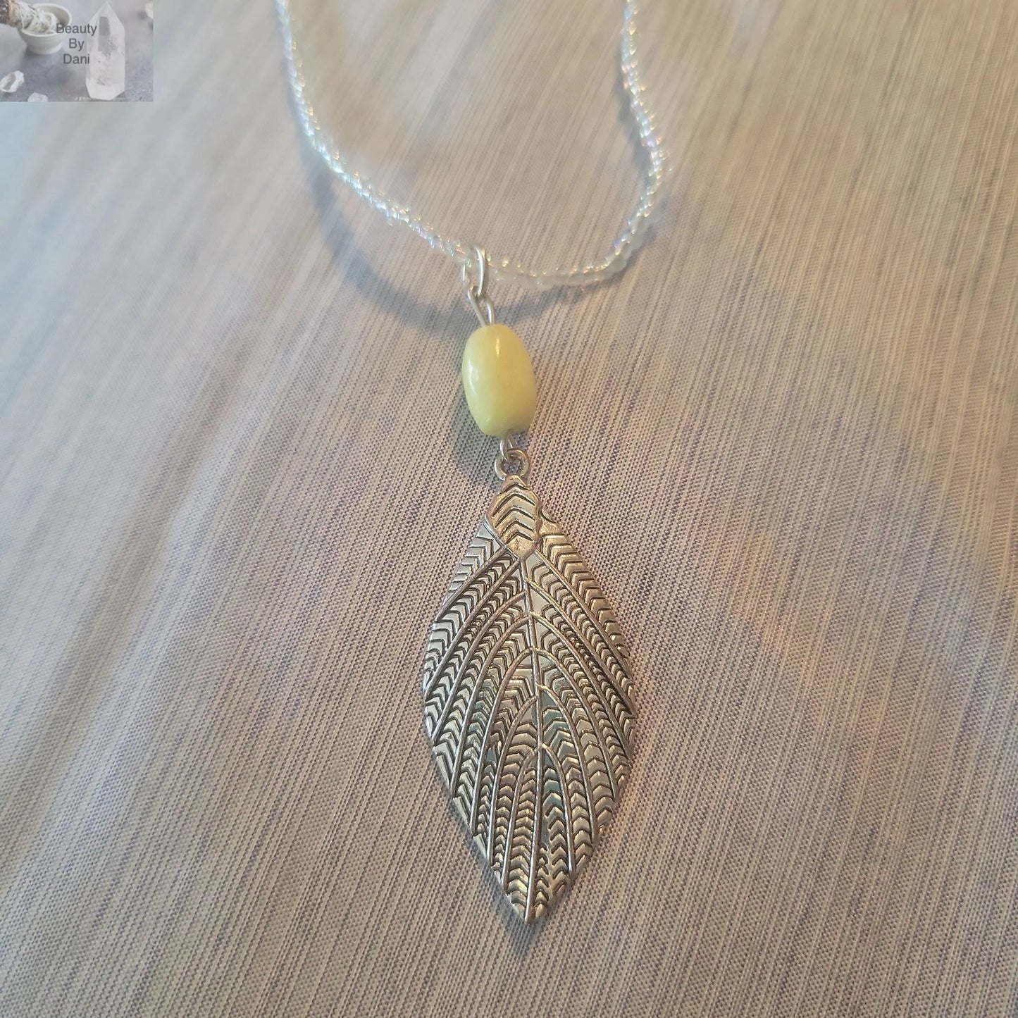 Jasper Leaf Necklace - Beauty by Dani