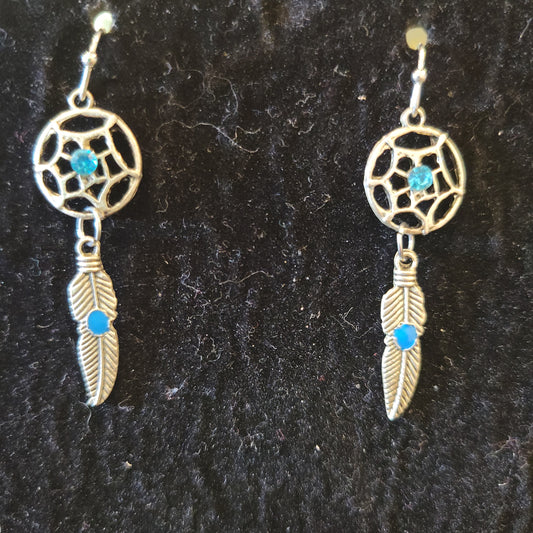 Rhinestone Dream catcher Earrings