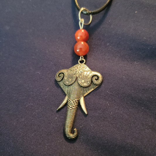 Agate Elephant Necklace