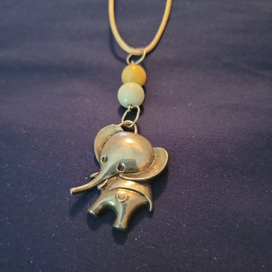 Aquamarine Elephant Necklace