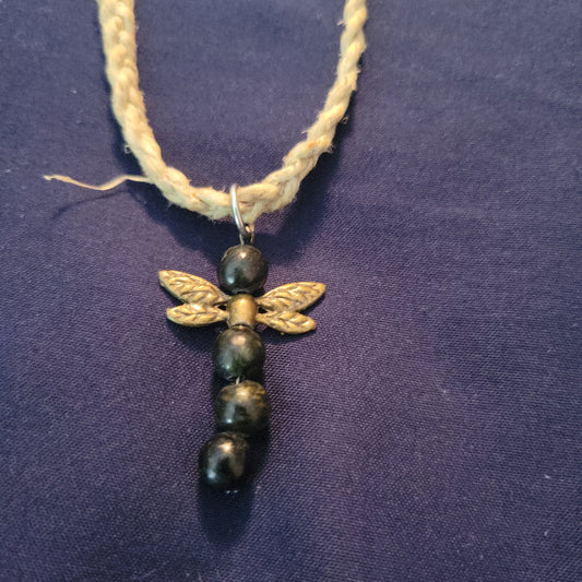 Jasper Dragonfly Necklace (0253) - Beauty by Dani