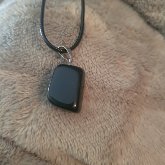 Small Onyx Pendant Necklace (0623) - Beauty by Dani