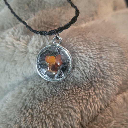 Onyx and Carnelian Necklace (0577)