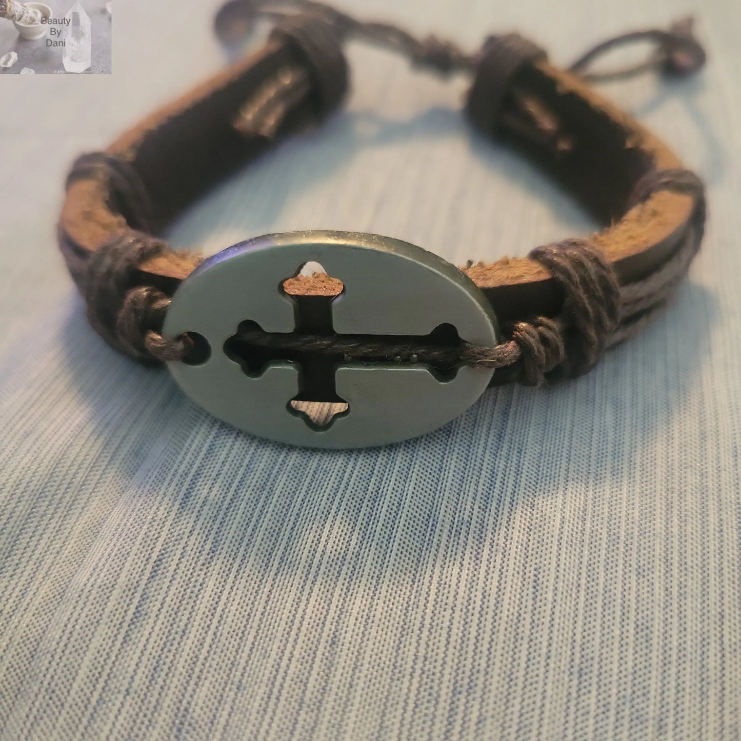 Leather Cross Bracelet - Beauty by Dani