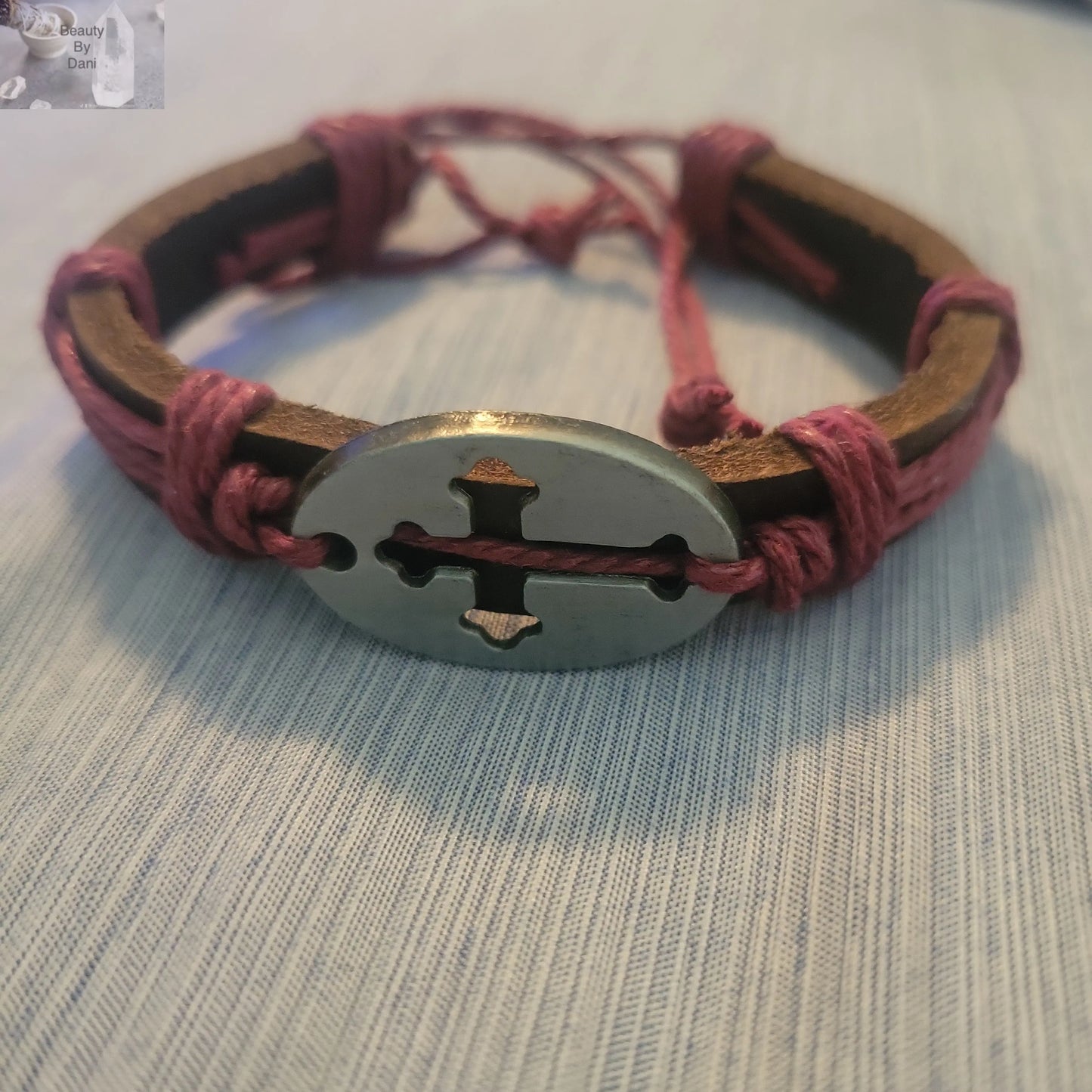 Leather Cross Bracelet - Beauty by Dani