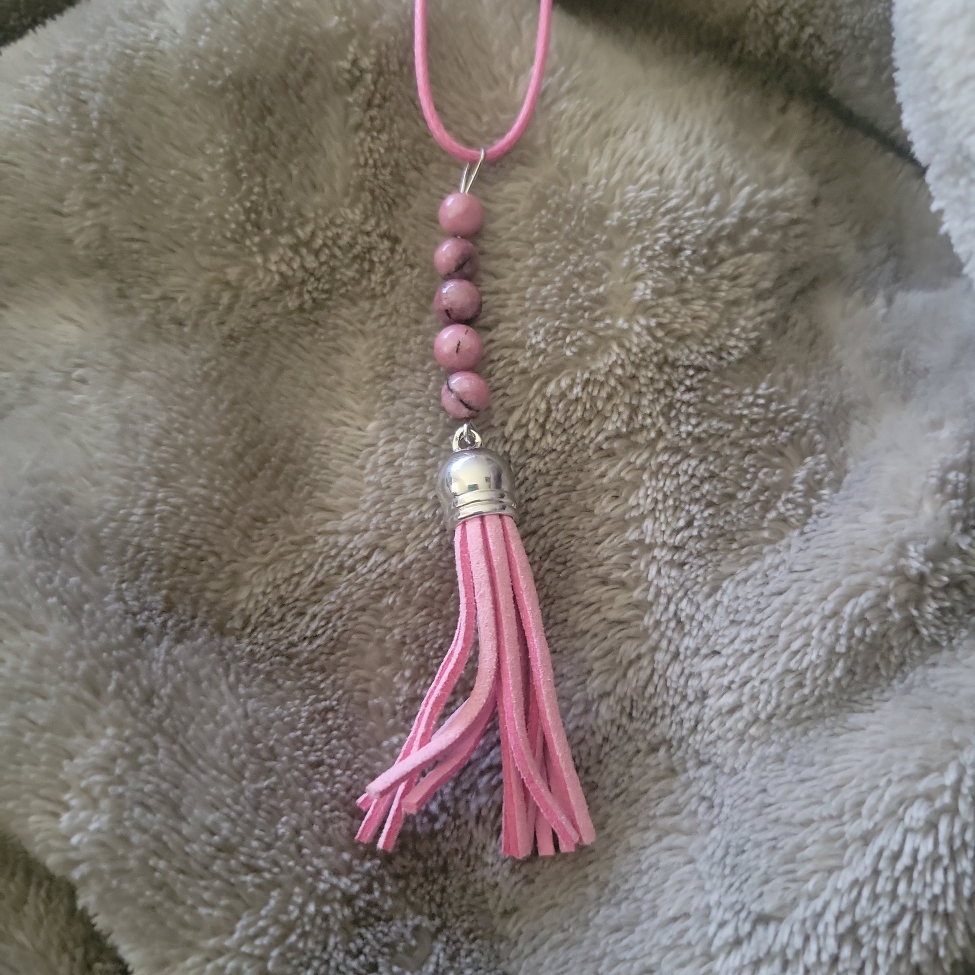 Rhodonite Tassel Necklace - Beauty by Dani