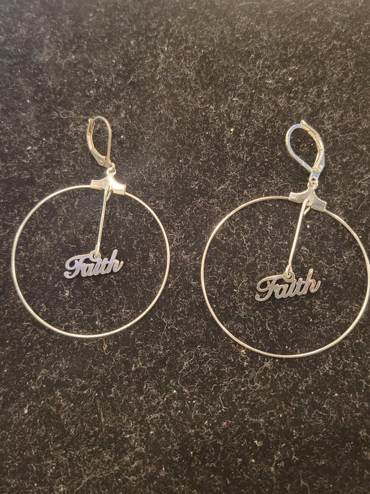 Stainless Steel Faith Earrings