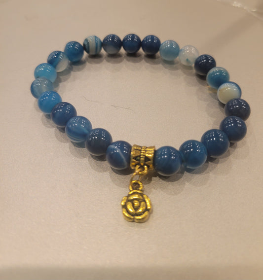 Blue Agate Bracelet (0473)