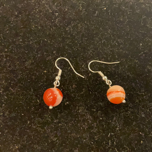 Red Agate Earrings (0789)