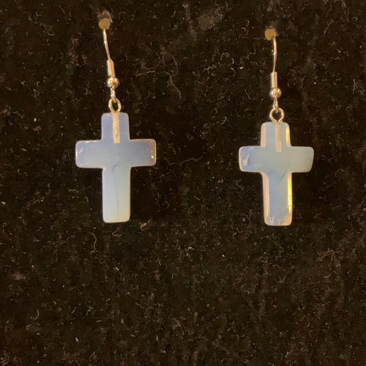 Opalite Cross Earrings