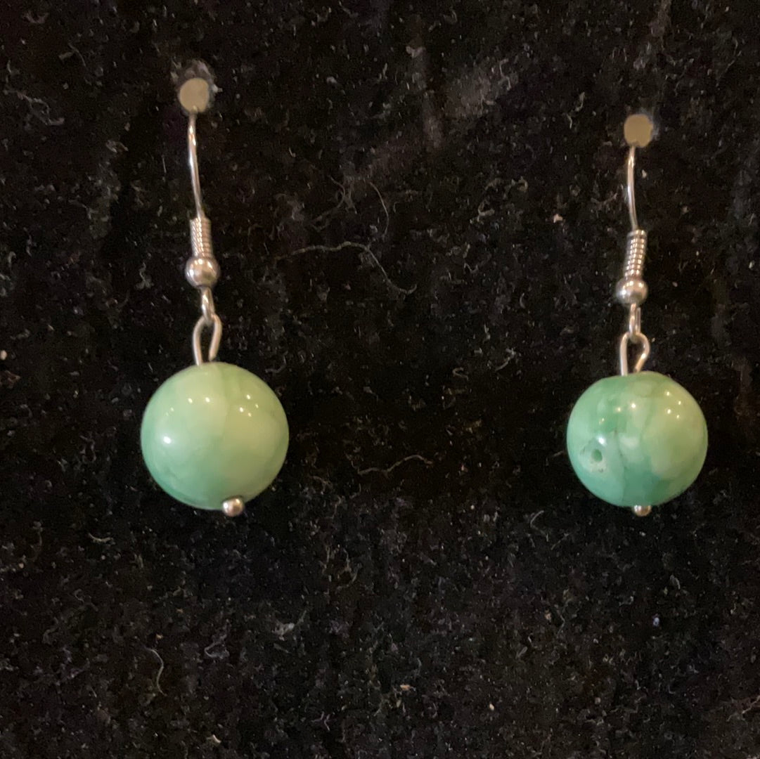 Green Jade Earrings (0678) - Beauty by Dani