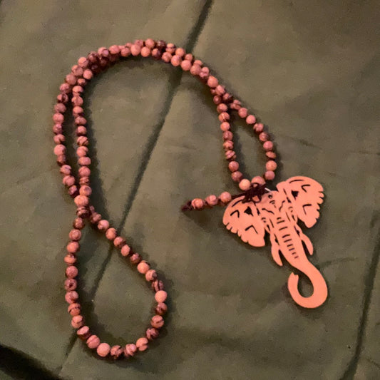 Wood Elephant Necklace