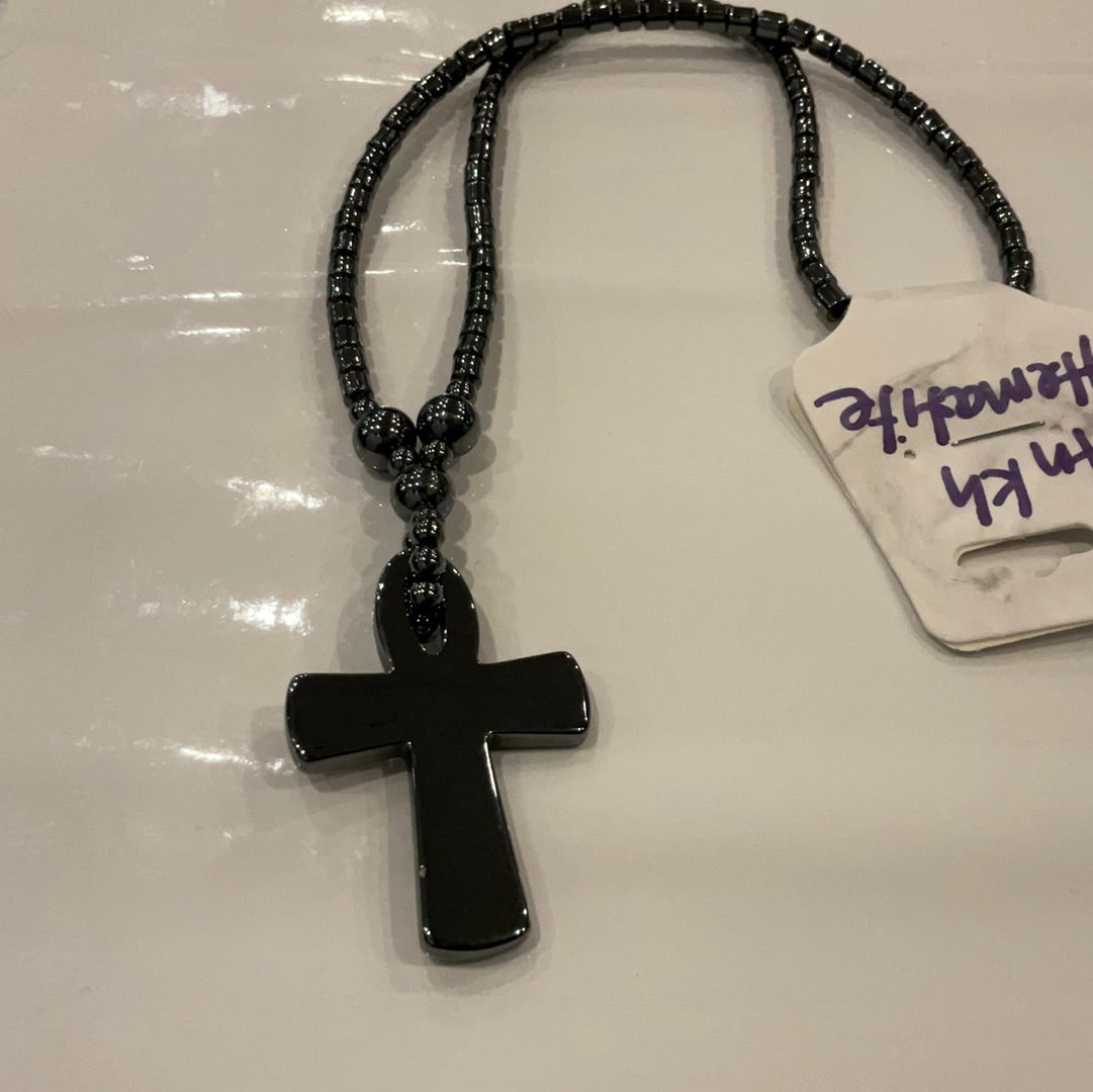 Hematite Ankh Necklace (0038) - Beauty by Dani