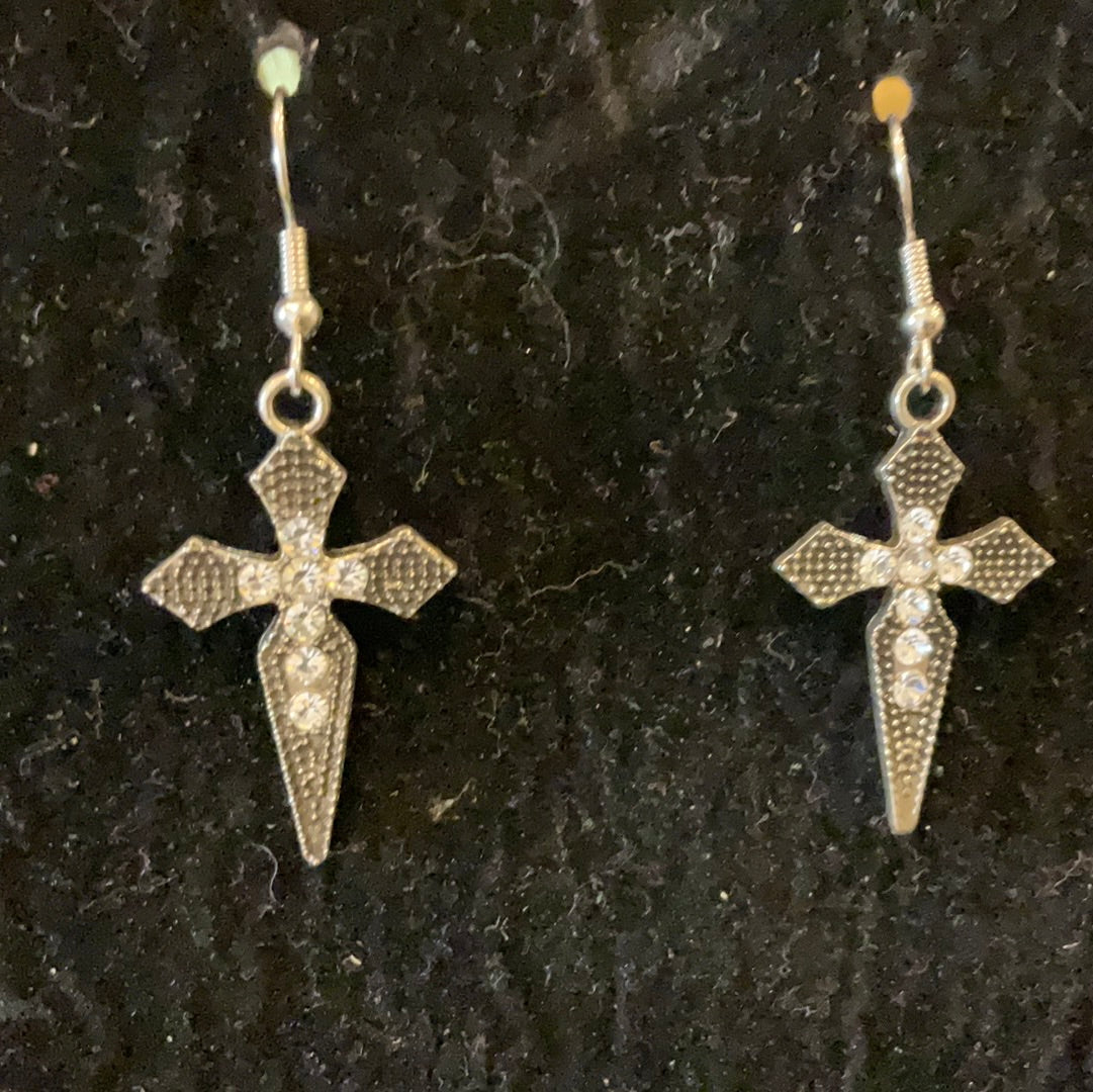 Rhinestone Cross Earrings - Beauty by Dani